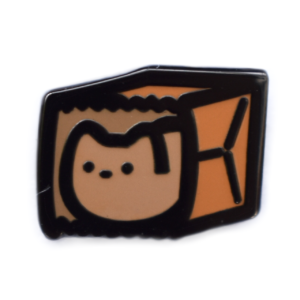 Brown Cat in Bag Mini Pin