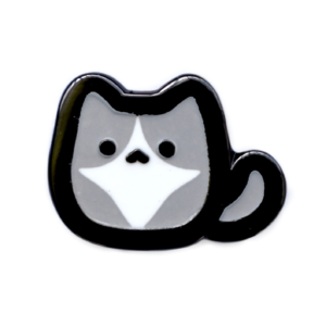 Tuxedo Cat Grey Mini Pin